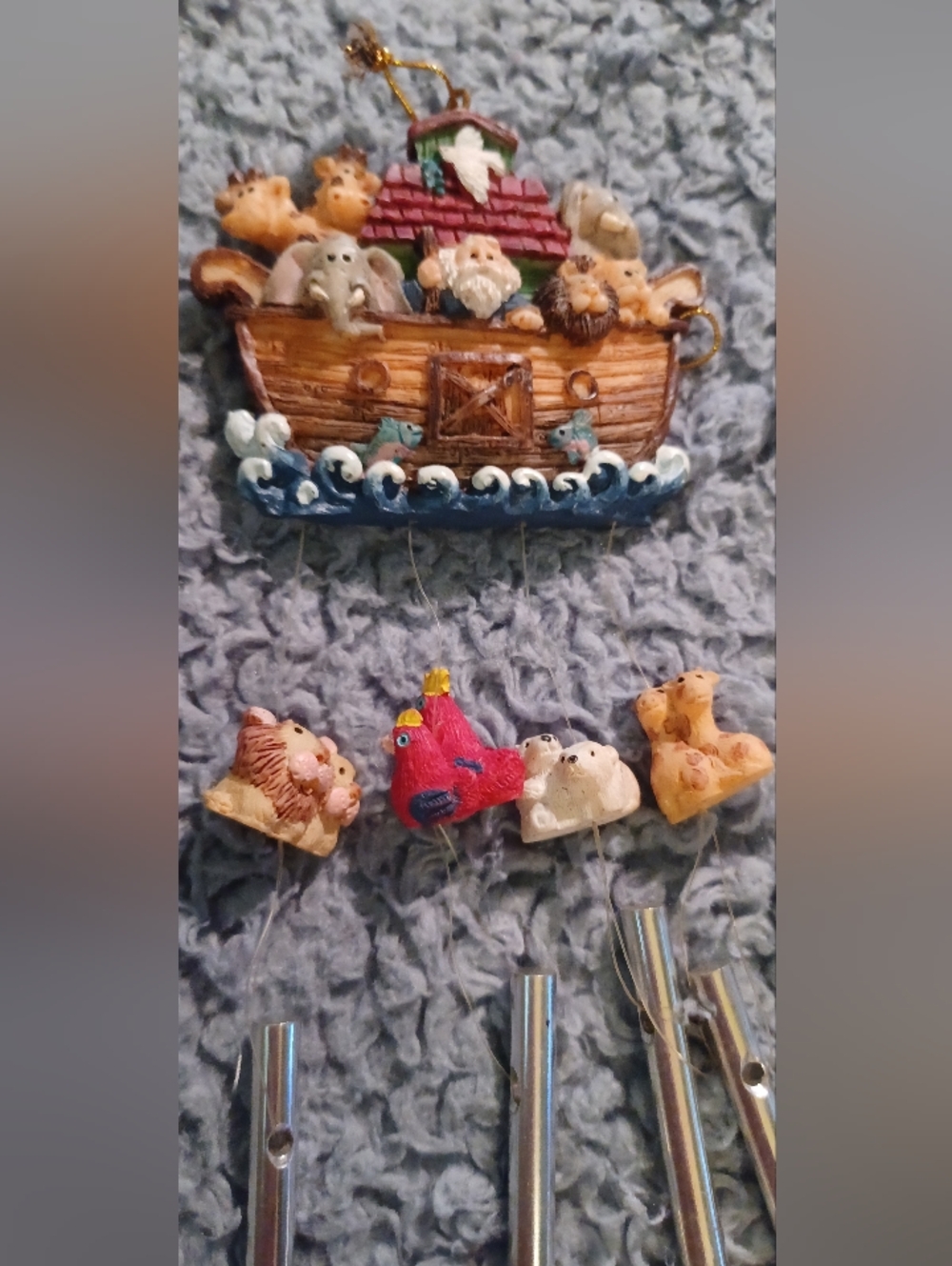 Noah's Ark Wind Chime Ornament with Animal Charms